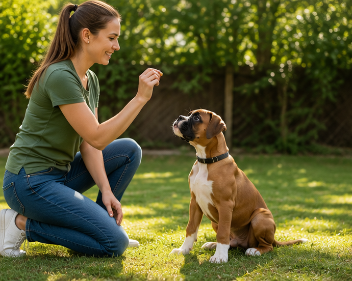 Training Boxer puppy